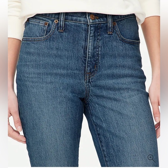 J Crew essential straight high rise dark wash raw hem jeans size 29 new - Picture 3 of 12